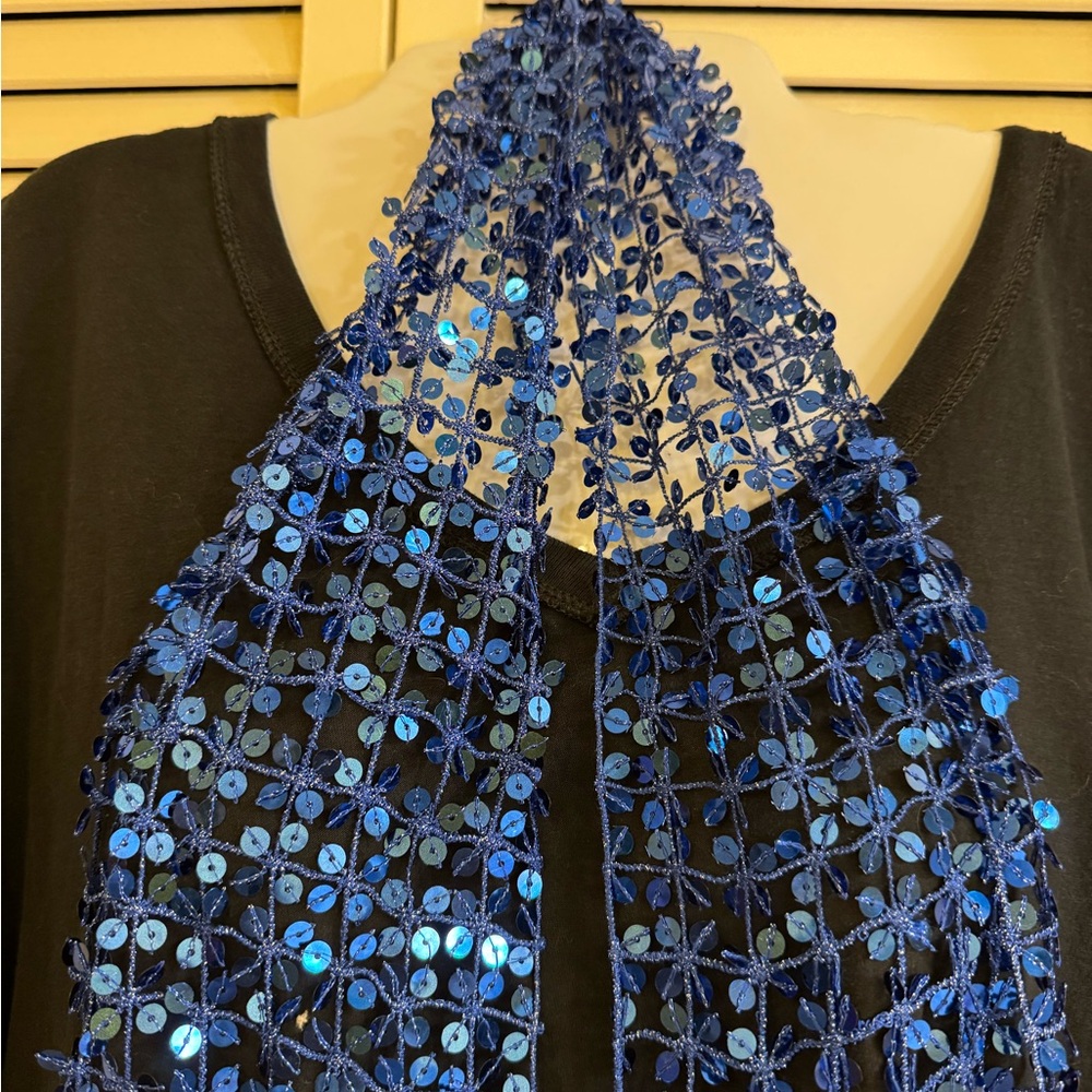Blue Sequin Scarf